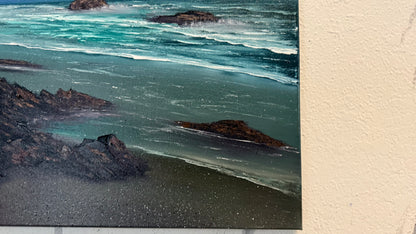 Painting #2225 - 16x20" Canvas - Angler's Coast Seascape painted 1-8-26