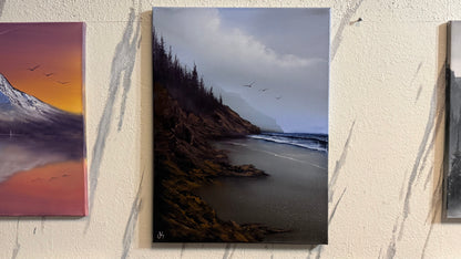 Painting #2240 - 18x24" Canvas - Oregon Coast Seascape painted 1-16-26
