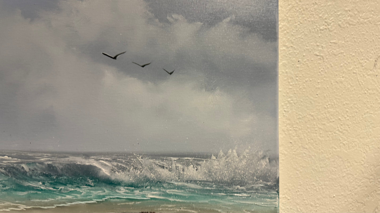 Painting #2064 - 16x20" Canvas - Tropical Seascape painted 9-19-25