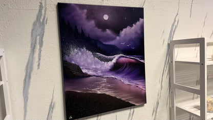 Painting #2147 - 20x24" Canvas - Crashing Wave Seascape painted 11-15-25