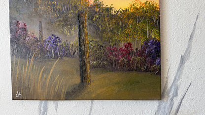 Painting #2446 - 16x20" Canvas - Sunset Fence Post painted 5-19-26