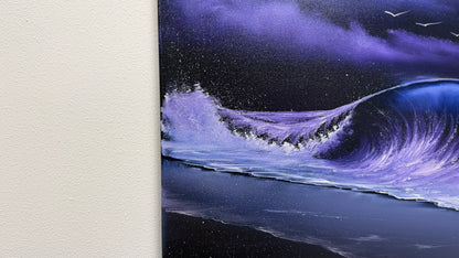Painting #2518 - 16x20" Canvas - Crashing Wave Seascape painted 7-17-26