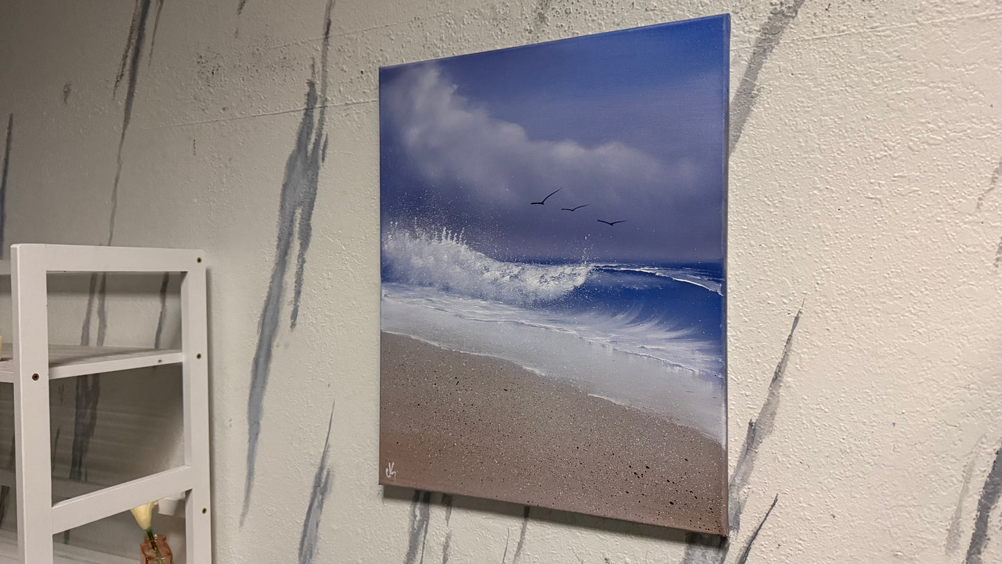 Painting #2207 - 16x20" Canvas - Seascape painted 12-28-25