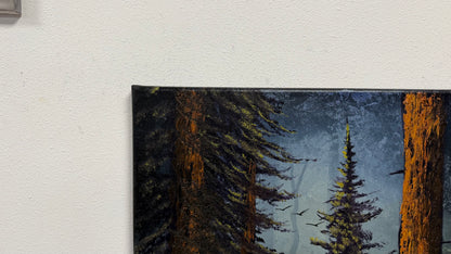 Painting #2653 - 18x24" Canvas - Sunset Cabin Landscape painted 10-17-26