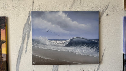 Painting #2468 - 16x20" Canvas - Crashing Wave Seascape painted 5-30-26