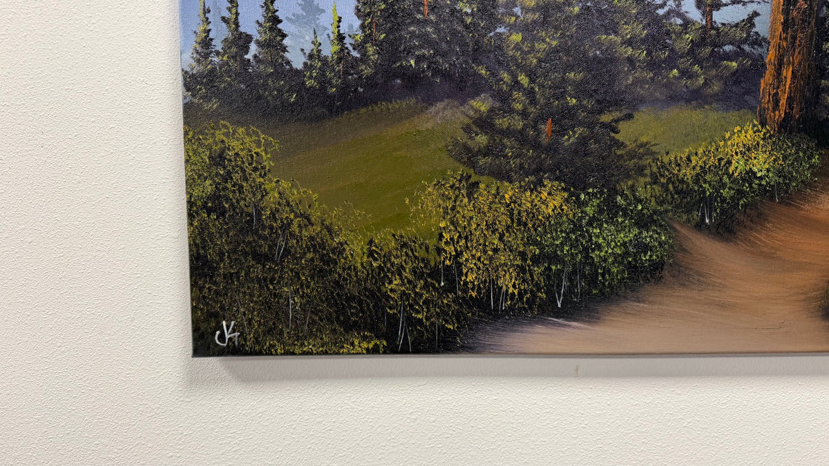 Painting #2580 - 18x24" Canvas - Mt Rainier Forest Landscape painted 9-4-26