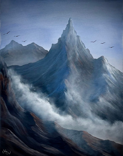 Painting #2572 - 22x28" Canvas - Josh and Dani Mountain Landscape painted on 8-29-26