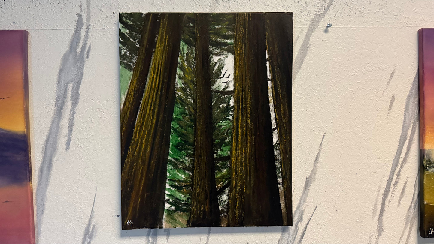 Painting #2301 - 16x20" Canvas - Acrylic Forest painted 2-23-26