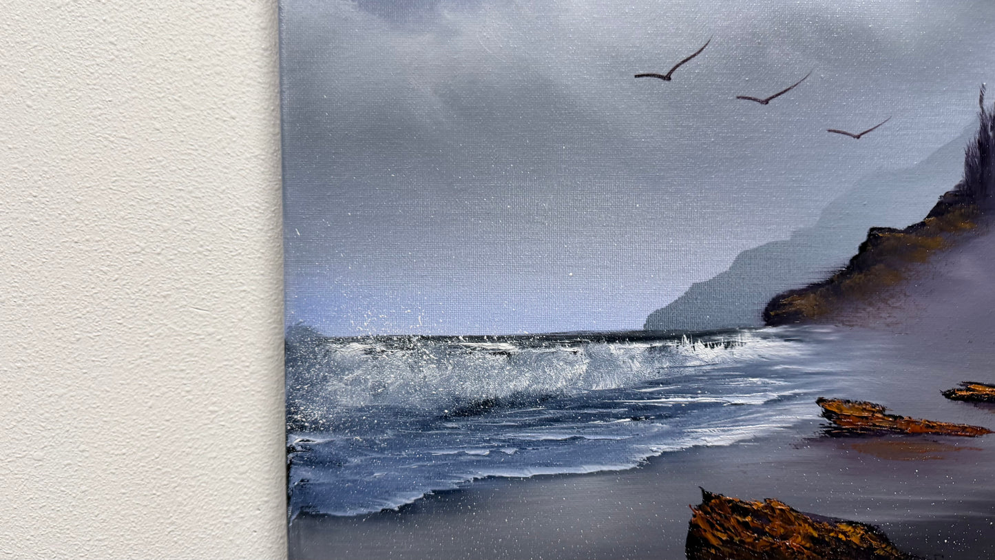 Painting #2527 - 16x20" Canvas - Oregon Coast Seascape painted 7-25-26