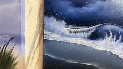 Painting #2408 - 16x20" Canvas - Crashing Wave Seascape painted 4-24-26