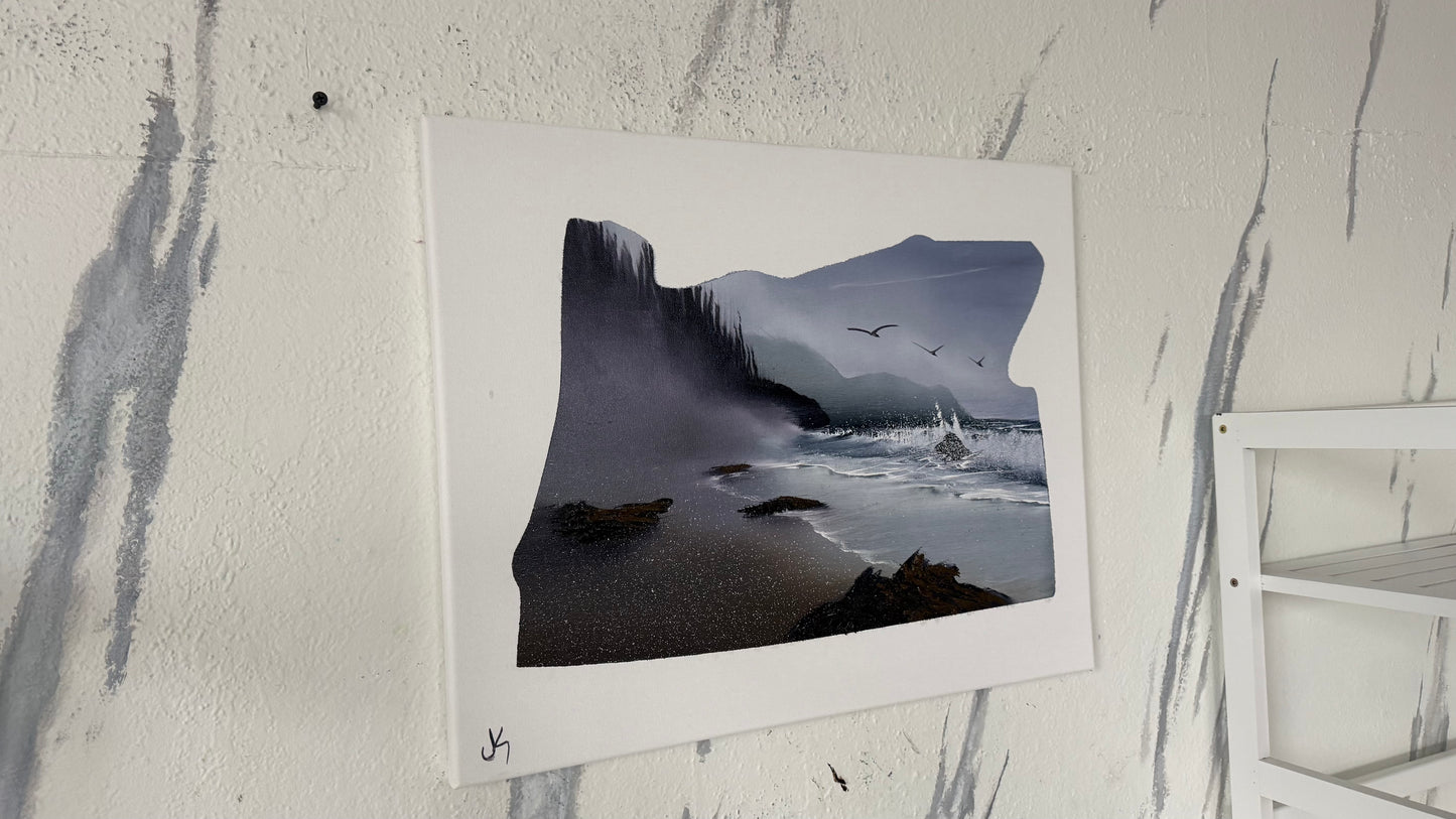 Painting #2098 - 16x20" Canvas - Oregon Coast Inside Oregon painted 10-12-25