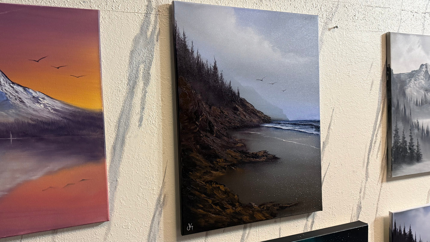Painting #2240 - 18x24" Canvas - Oregon Coast Seascape painted 1-16-26