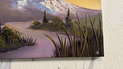 Painting #2359 - 16x20" Canvas - Sunset Landscape painted 3-27-26