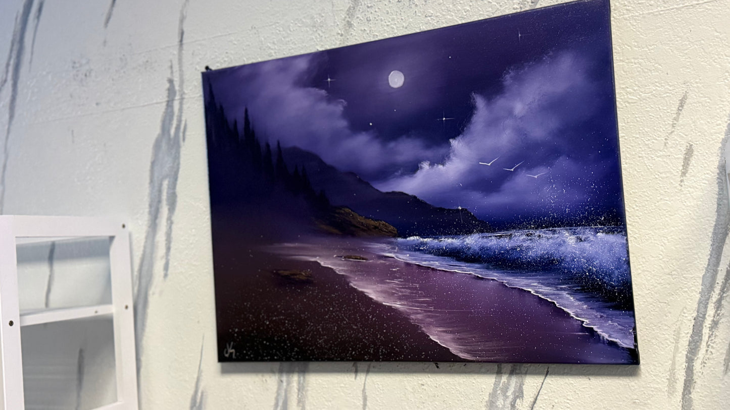 Painting #2113 - 18x24" Canvas - Seascape Painting painted 10-23-25