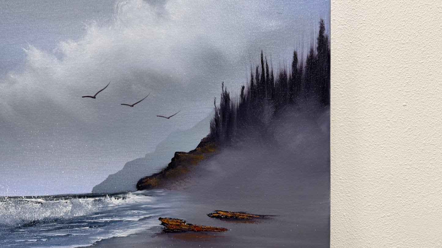 Painting #2527 - 16x20" Canvas - Oregon Coast Seascape painted 7-25-26