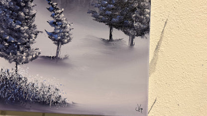 Painting #2140 - 16x20" Canvas - Mt Hood Snow Park Landscape painted 11-9-25