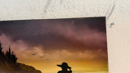 Painting #2386 - 16x20" Canvas - Silhouette Seascape painted 4-13-26