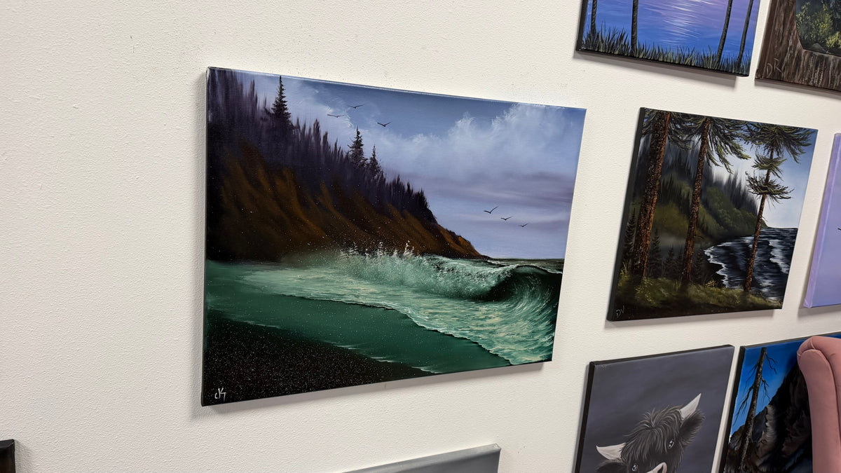 Painting #2664 - 18x24" Canvas - West Coast Seascape painted 10-26-26