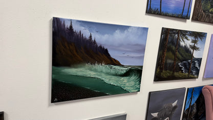 Painting #2664 - 18x24" Canvas - West Coast Seascape painted 10-26-26