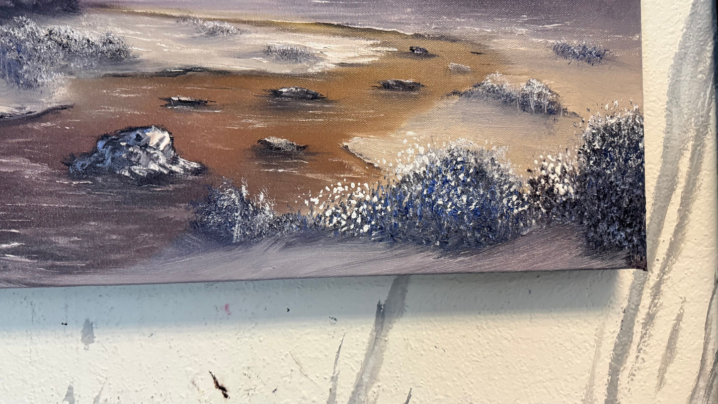 Painting #2260 - 15x30" Pro Series Canvas - Mountain River Landscape painted 1-29-26