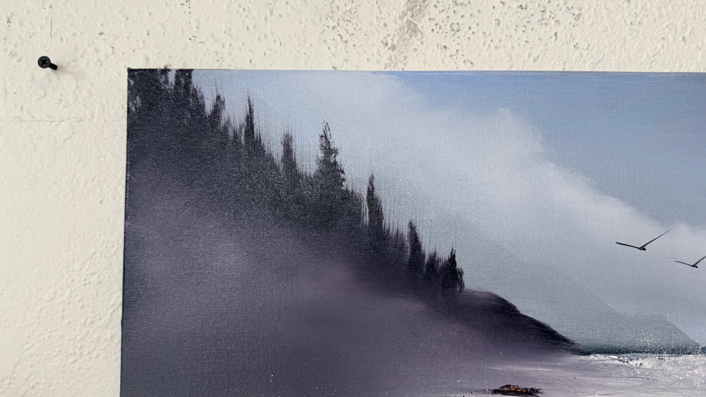 Painting #2067 - 16x20" Canvas - Heceta Beach Seascape painted 9-21-25