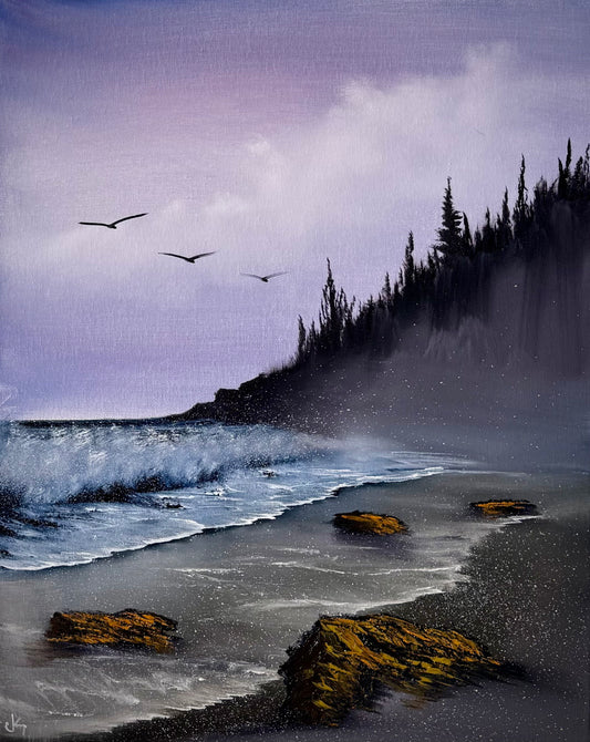Painting #2465 - 16x20" Canvas - Oregon Coast painted 5-29-26