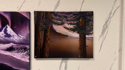 Painting #2373 - 16x20" Canvas - Sunset Oregon Seascape painted 4-4-26