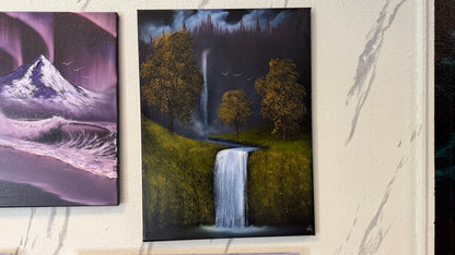 Painting #2341 - 18x24" Canvas - Orchard Falls painted 3-18-26