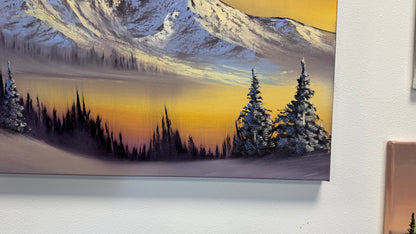 Painting #2543 - 22x28" Pro Series Canvas - Sunset Mountain Landscape painted 8-7-26