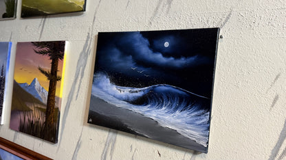 Painting #2398 - 16x20" Canvas - Crashing Wave Seascape painted 4-18-26