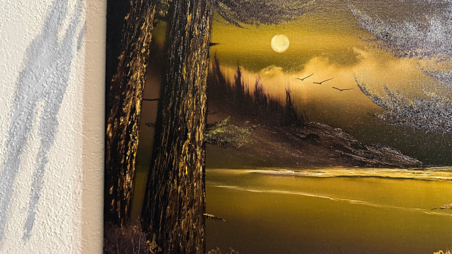 Painting #2317 - 16x20" Canvas - Night Seascape painted 3-5-26