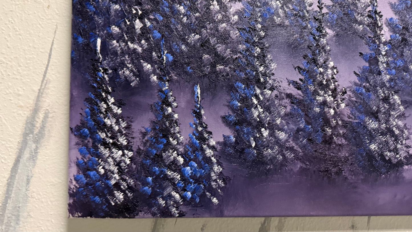 Painting #2201 - 20x24" Canvas - Winter Landscape painted 12-26-25