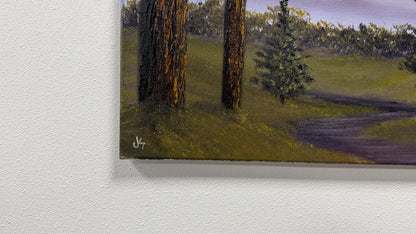 Painting #2643 - 20x24" Canvas - Cloudy Blue Sky Landscape painted 10-9-26
