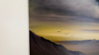 Painting #2635 - 16x20" Canvas - Sunset Desert Landscape painted 10-3-26