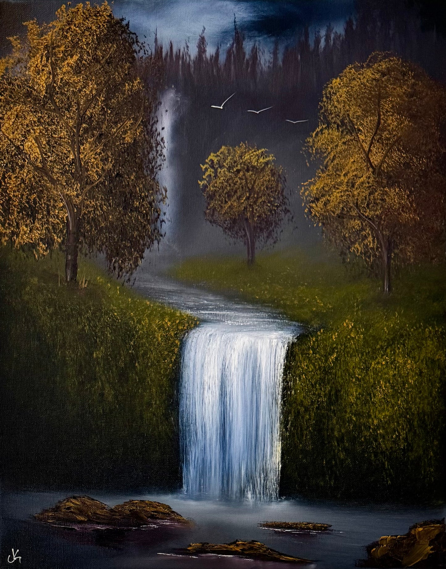 Painting #2340 - 16x20" Canvas - Orchard Falls painted 3-17-26