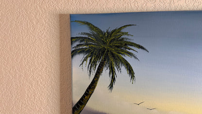Painting #2515 - 16x20" Canvas - Sunset Seascape painted 7-13-26
