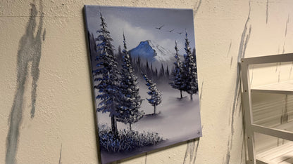 Painting #2140 - 16x20" Canvas - Mt Hood Snow Park Landscape painted 11-9-25