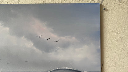 Painting #2436 - 20x24" Canvas - Crashing Wave Seascape painted 5-14-26