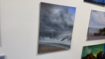 Painting #2591 - 16x20" Canvas - Thunderstorm Seascape painted 9-9-26