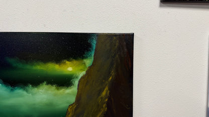 Painting #2581 - 18x24" Canvas - Night Tropical Seascape painted 9-4-26