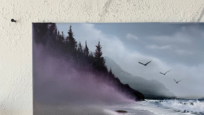 Painting #2070 - 16x20" Canvas - Heceta Beach Seascape painted 9-22-25