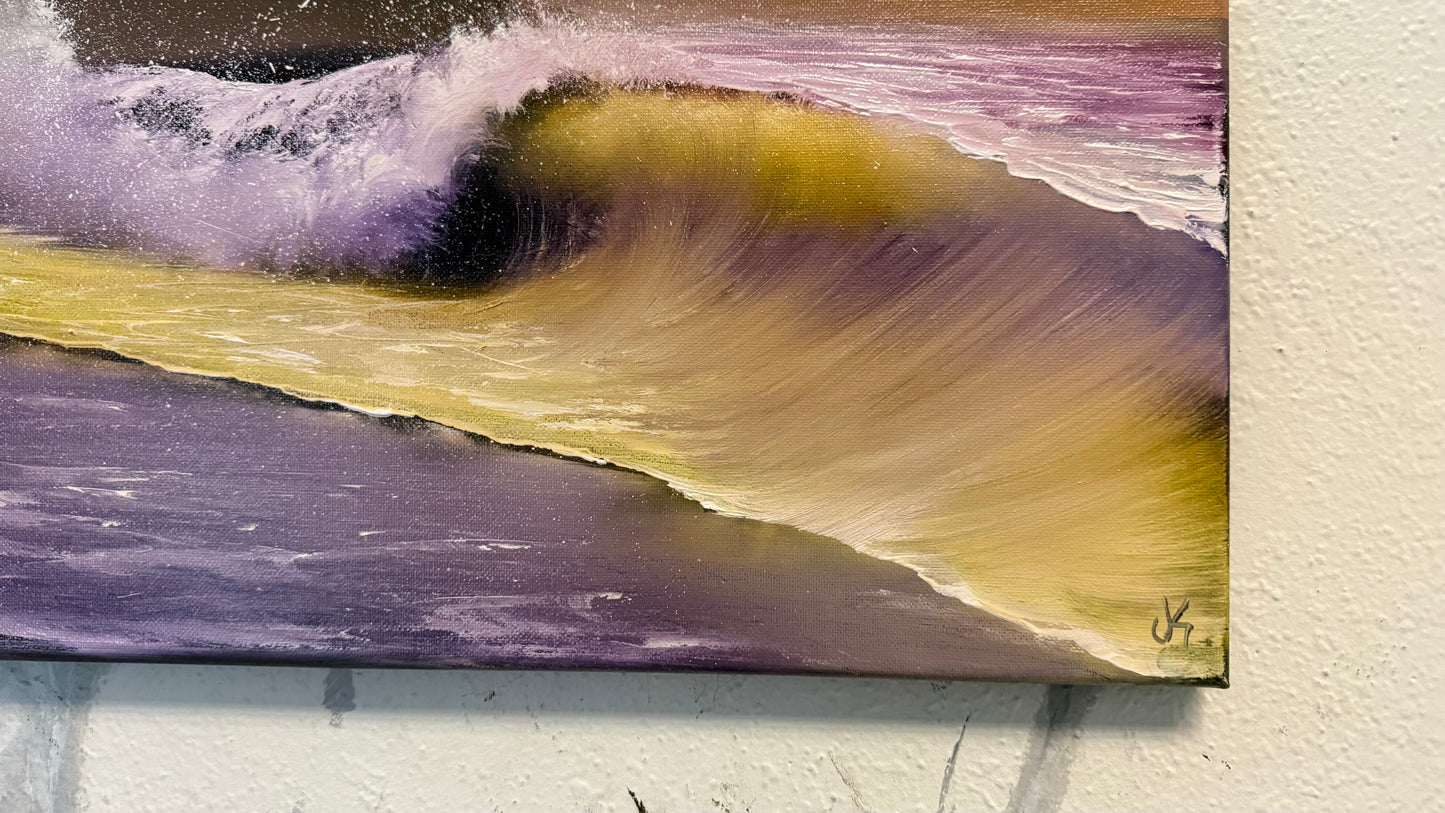 Painting #2165 - 16x20" Canvas - Sunset Seascape painted 11-26-25