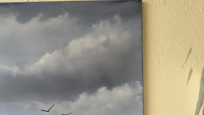 Painting #2116 - 18x24" Canvas - Stormy Seascape painted 10-25-25