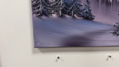 Painting #2658 - 20x24" Canvas - Winter Landscape painted 10-22-26