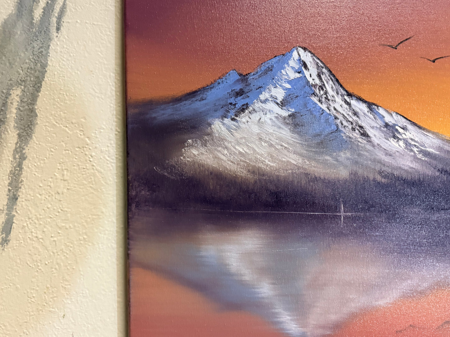 Painting #2191 - 16x20" Canvas - Trillium Lake Reflection painted 12-15-25