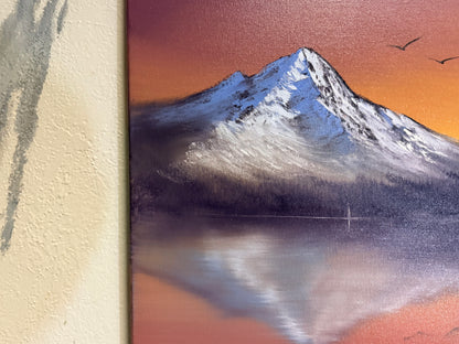 Painting #2191 - 16x20" Canvas - Trillium Lake Reflection painted 12-15-25