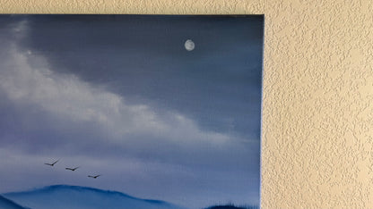 Painting #2514 - 20x24" Canvas - Rolling Hills Mountain Landscape painted 7-13-26