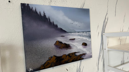 Painting #2067 - 16x20" Canvas - Heceta Beach Seascape painted 9-21-25