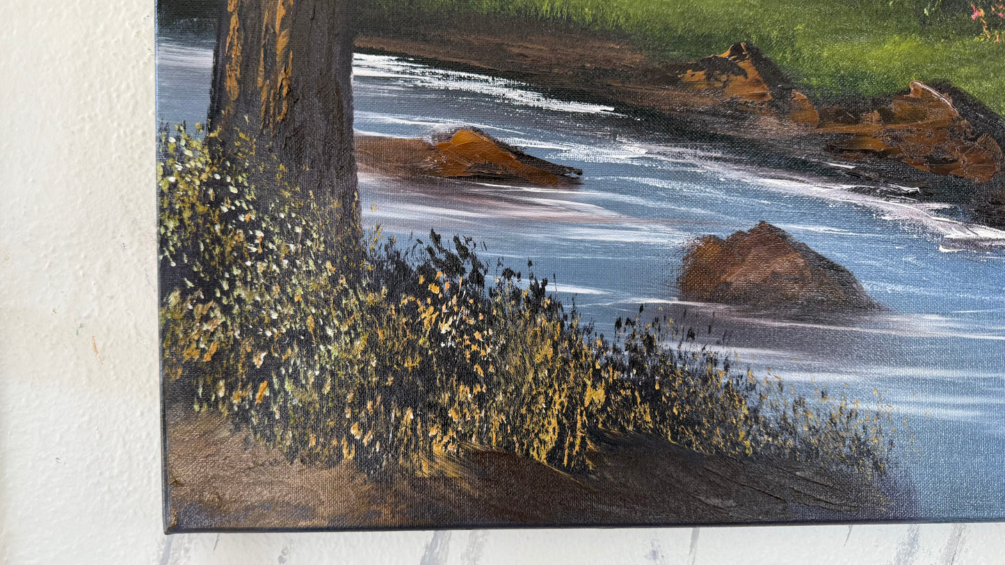 Painting #2058 - 20x24" Canvas - Summer Mountain Landscape painted 9-15-25