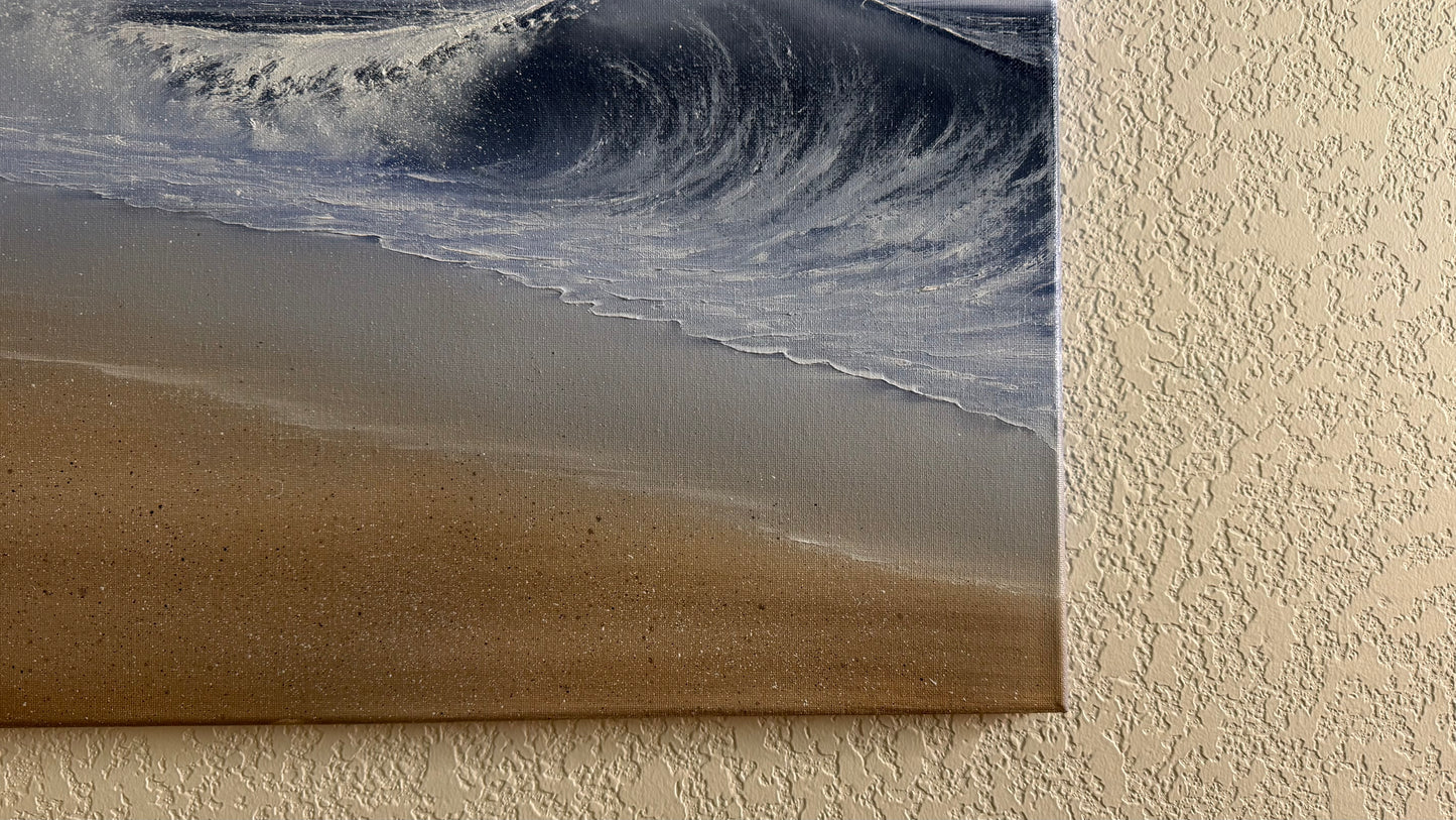 Painting #2499 - 20x24" Canvas - Crashing Wave Seascape painted 7-2-26